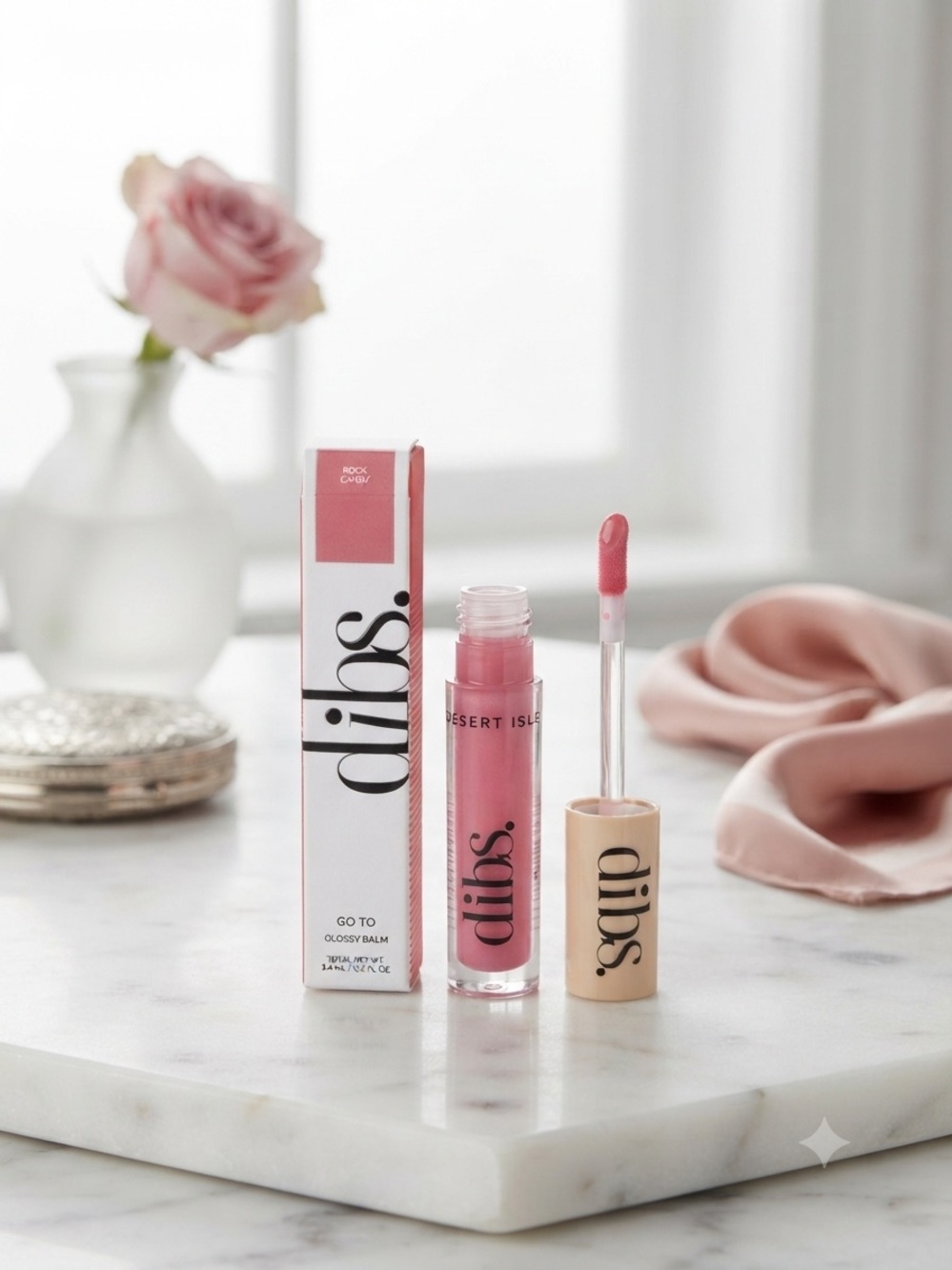 Dibs Desert Isle Go To Sheer Pink Glossy Lip Balm